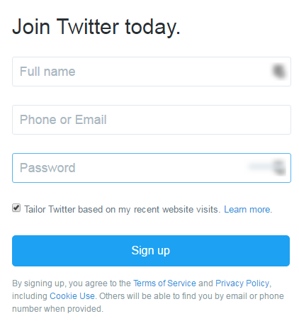 twitter signup